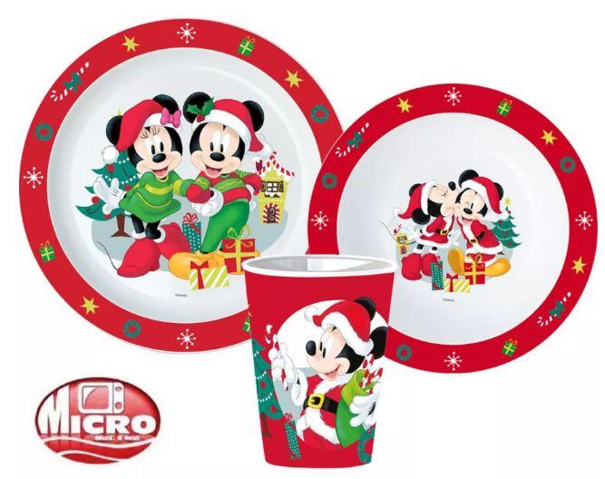 3 - dielny plastový set Minnie a Mickey Vianoce j 11148 kelímok