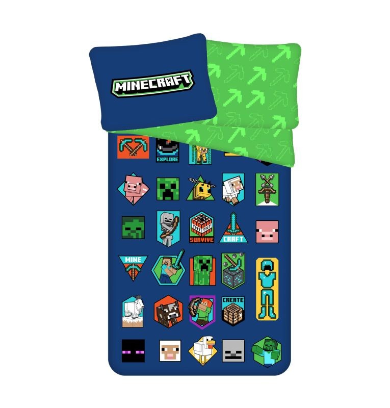 Obliečky Minecraft Badges 140/200, 70/90